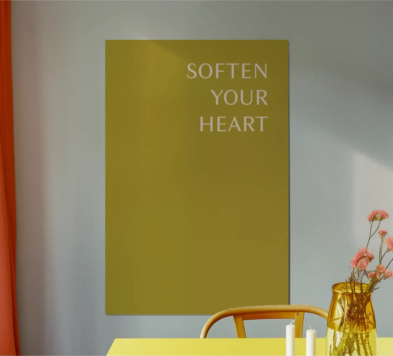 Soften Your Heart poster con telaio in plastica da Linda Gobeta