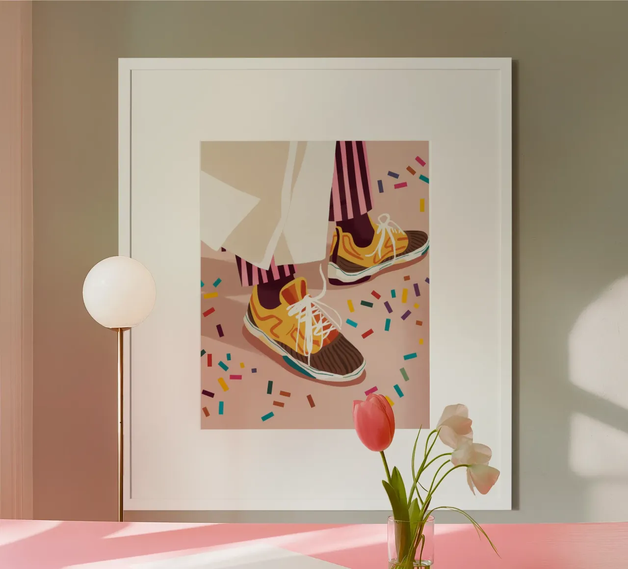 I passi giocosi deliziano poster con telaio in legno da Veiled Canvas