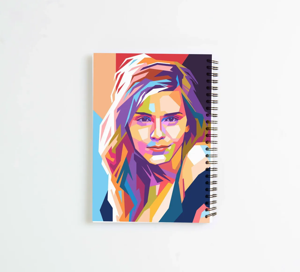 Emma Watson pop art portrait spiral notebook by Hantamrata