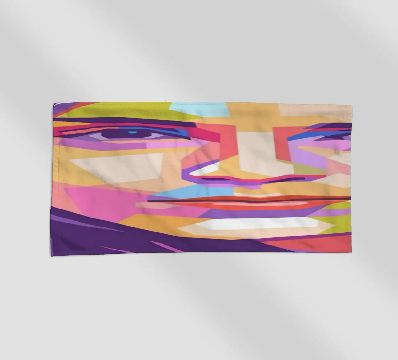 Emma Watson pop art portrait beach towel by Hantamrata