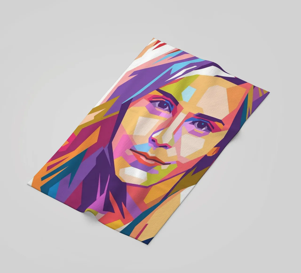 Emma Watson pop art portrait beach towel by Hantamrata