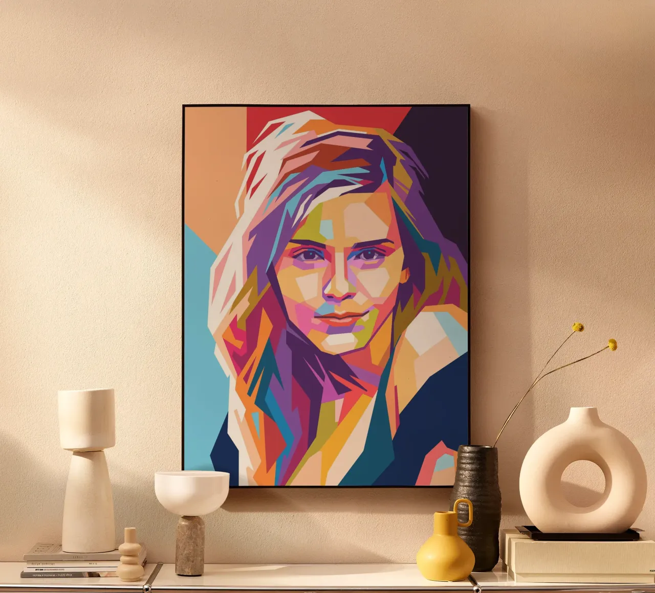 Emma Watson pop art portrait acrylic glass by Hantamrata