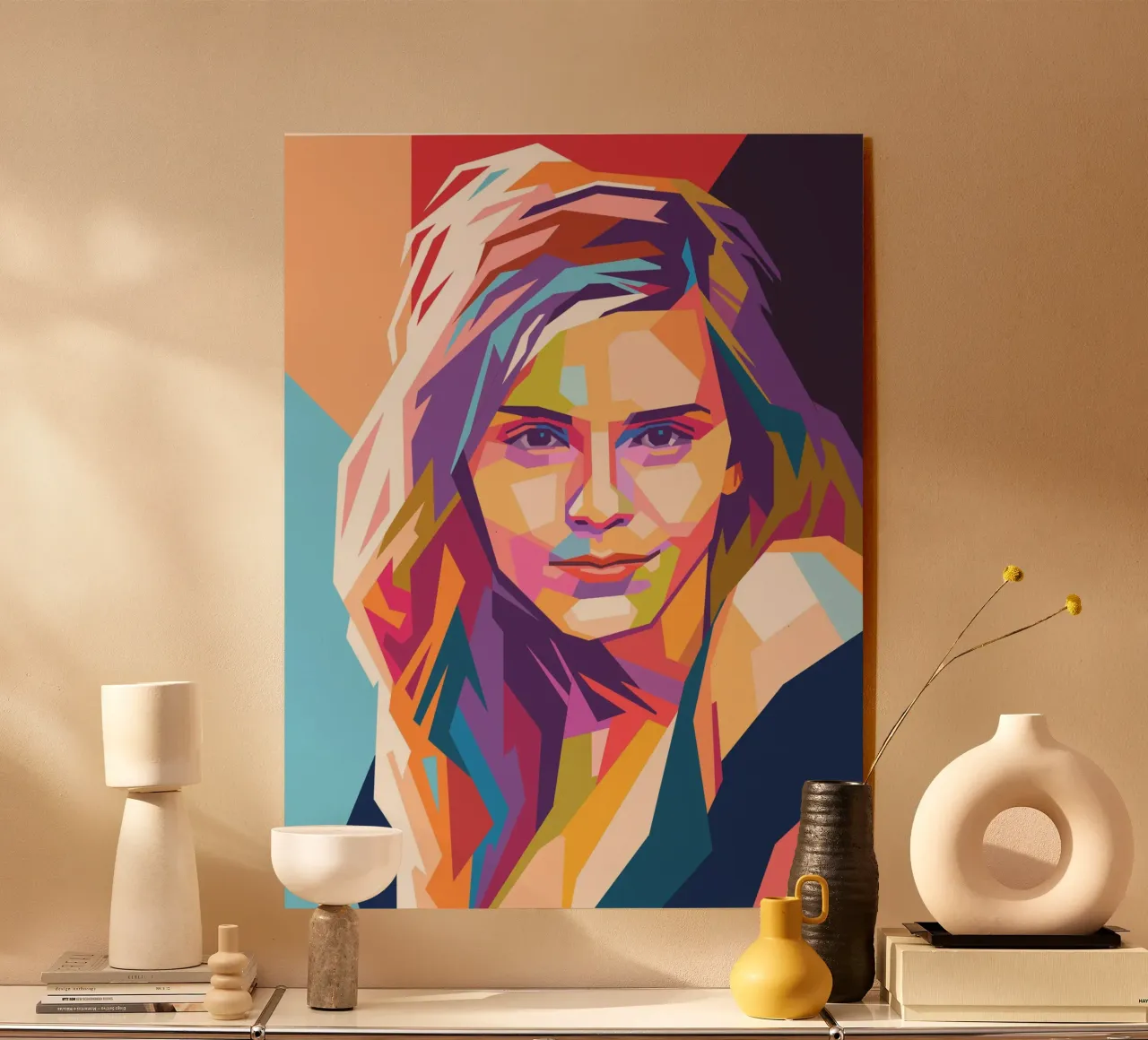 Emma Watson pop art portrait acrylic glass by Hantamrata