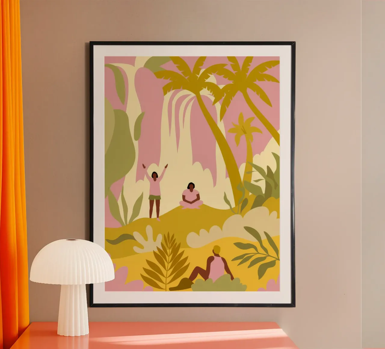 L'armonia dell'abbraccio della natura poster con telaio in alluminio da Veiled Canvas
