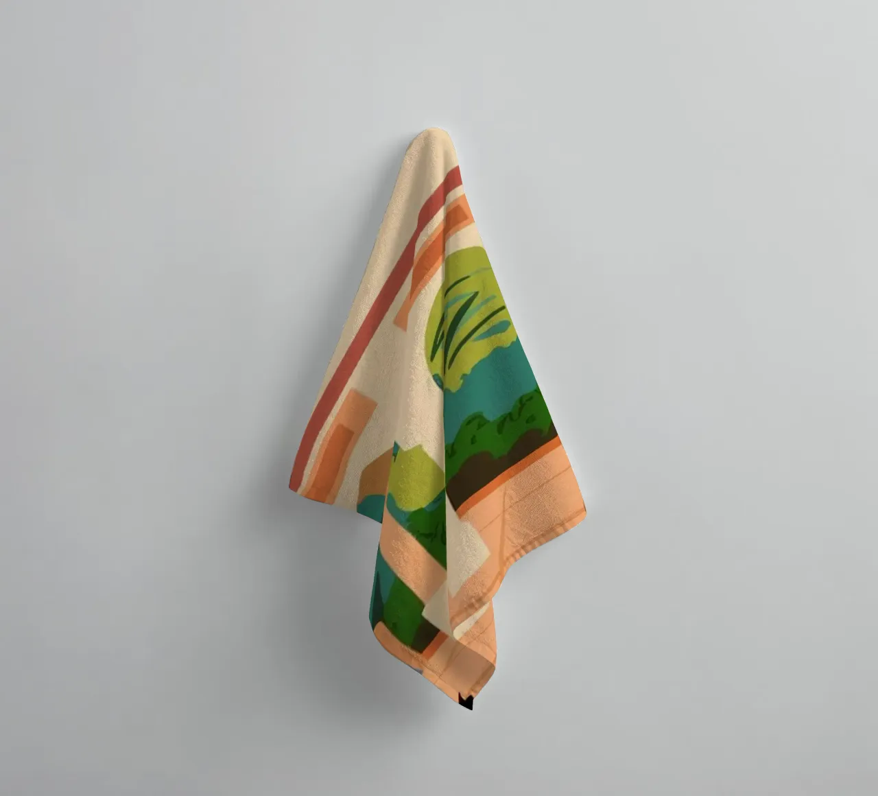 Mediterraner Oasencharme Handtuch von Veiled Canvas