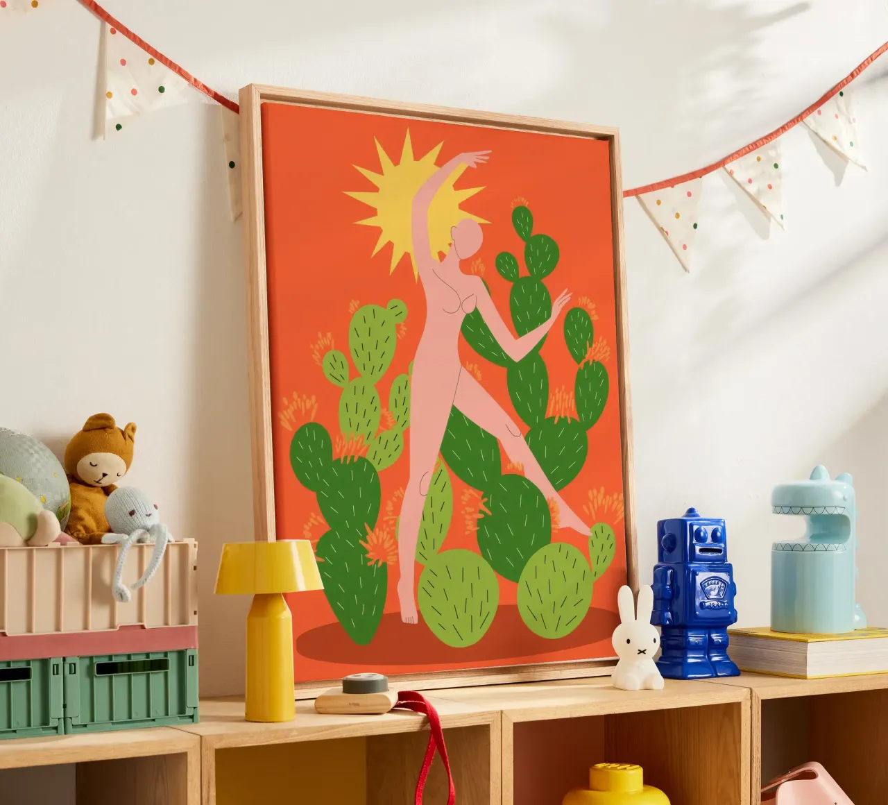 Cactusdans Energie canvas met Baklijst van Veiled Canvas