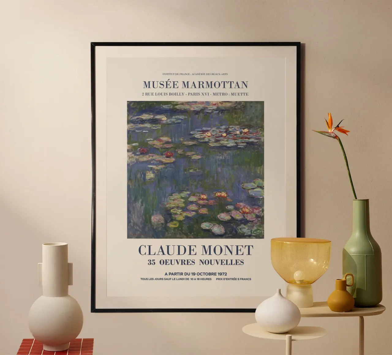 Exposition d'art ancien sur Monet poster de Vintagrafica