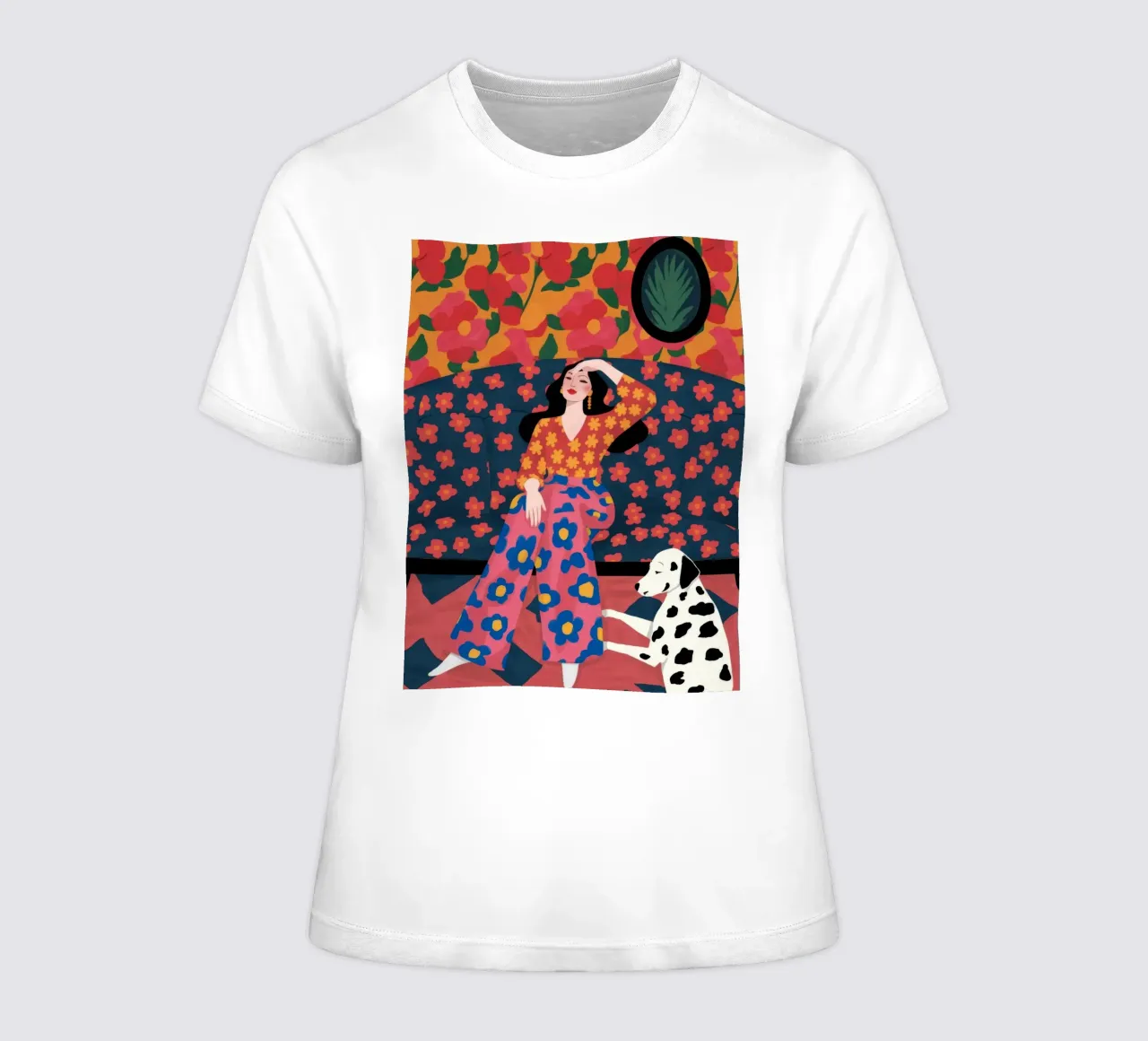 Patterned Serenity Glow women's fitted t-shirt by Veiled Canvas