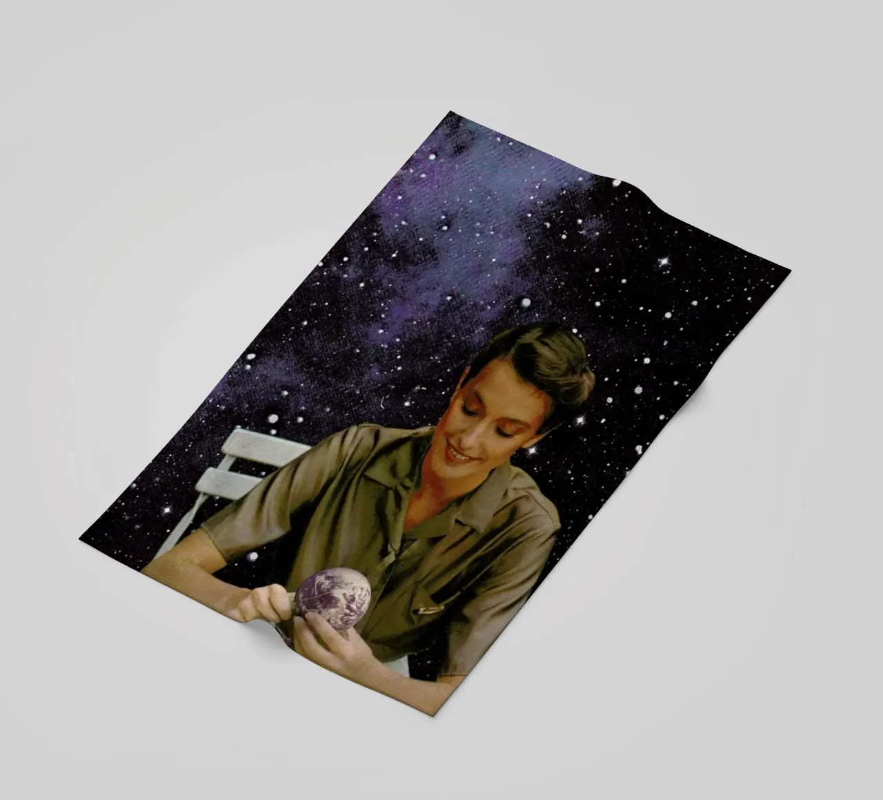 Femme Epluchant La Terre Print beach towel by Florent Bodart