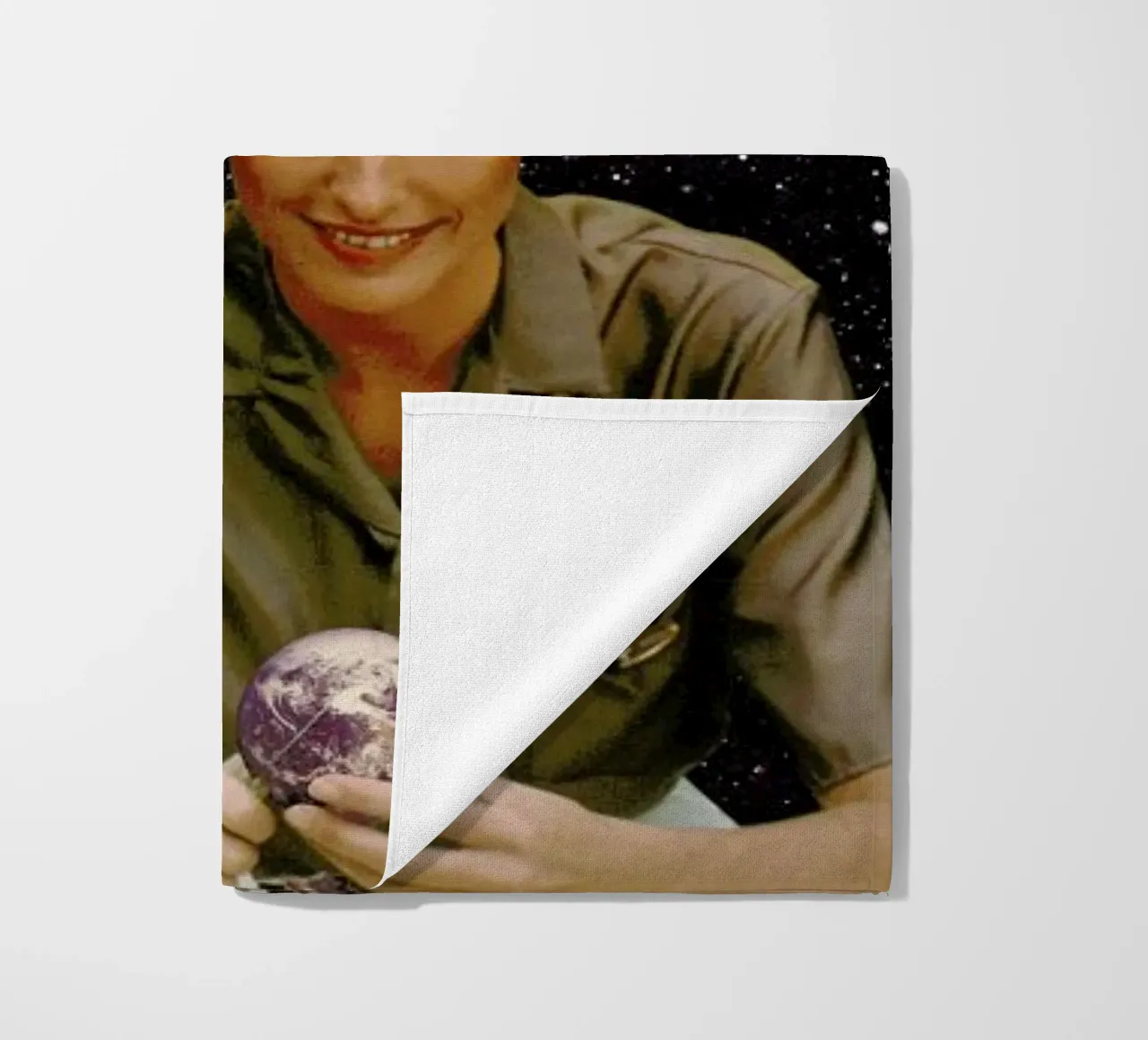 Femme Epluchant La Terre Print beach towel by Florent Bodart