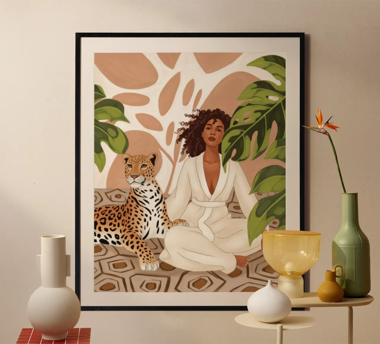 Eleganza selvaggia Poise poster con telaio in alluminio da Veiled Canvas