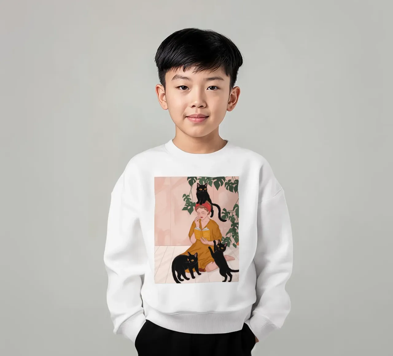Feline Zuneigung Delight Kinder Sweatshirt von Veiled Canvas