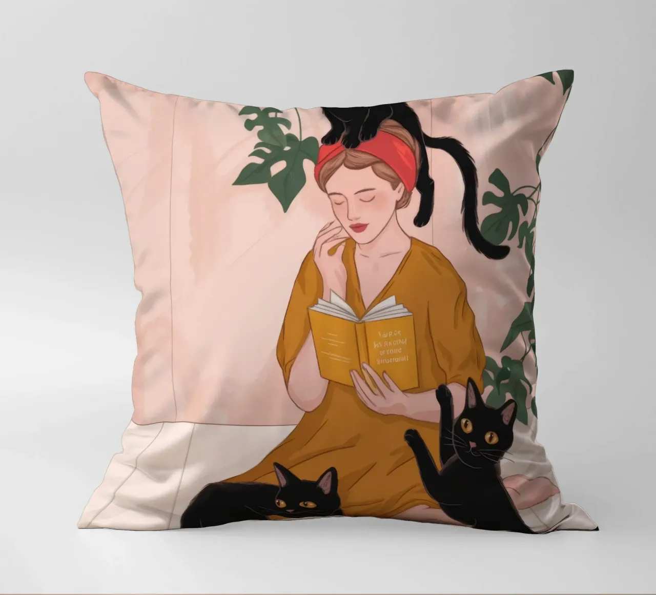 Delizia dell'affetto felino cuscino da Veiled Canvas