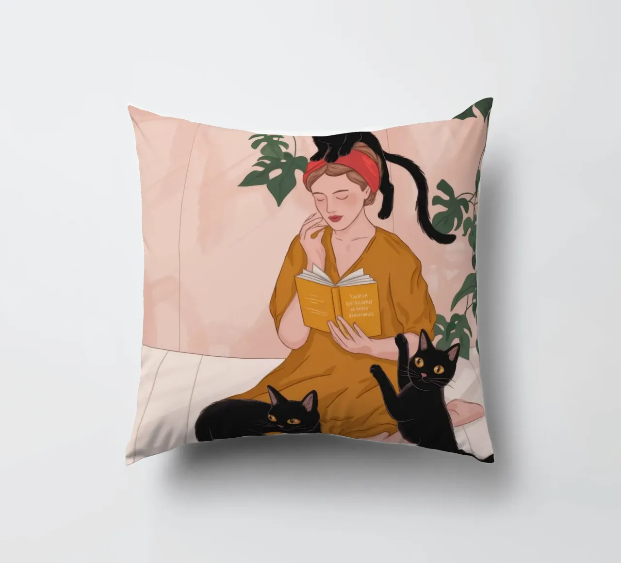 Delizia dell'affetto felino cuscino da Veiled Canvas