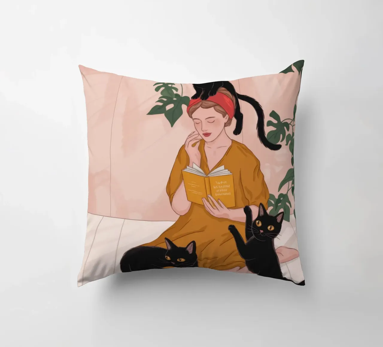 Delizia dell'affetto felino cuscino da Veiled Canvas