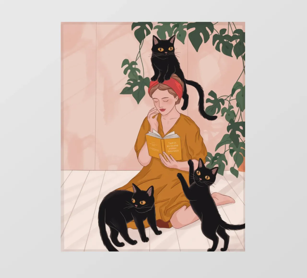 Le plaisir de l'affection féline bâche pvc de Veiled Canvas