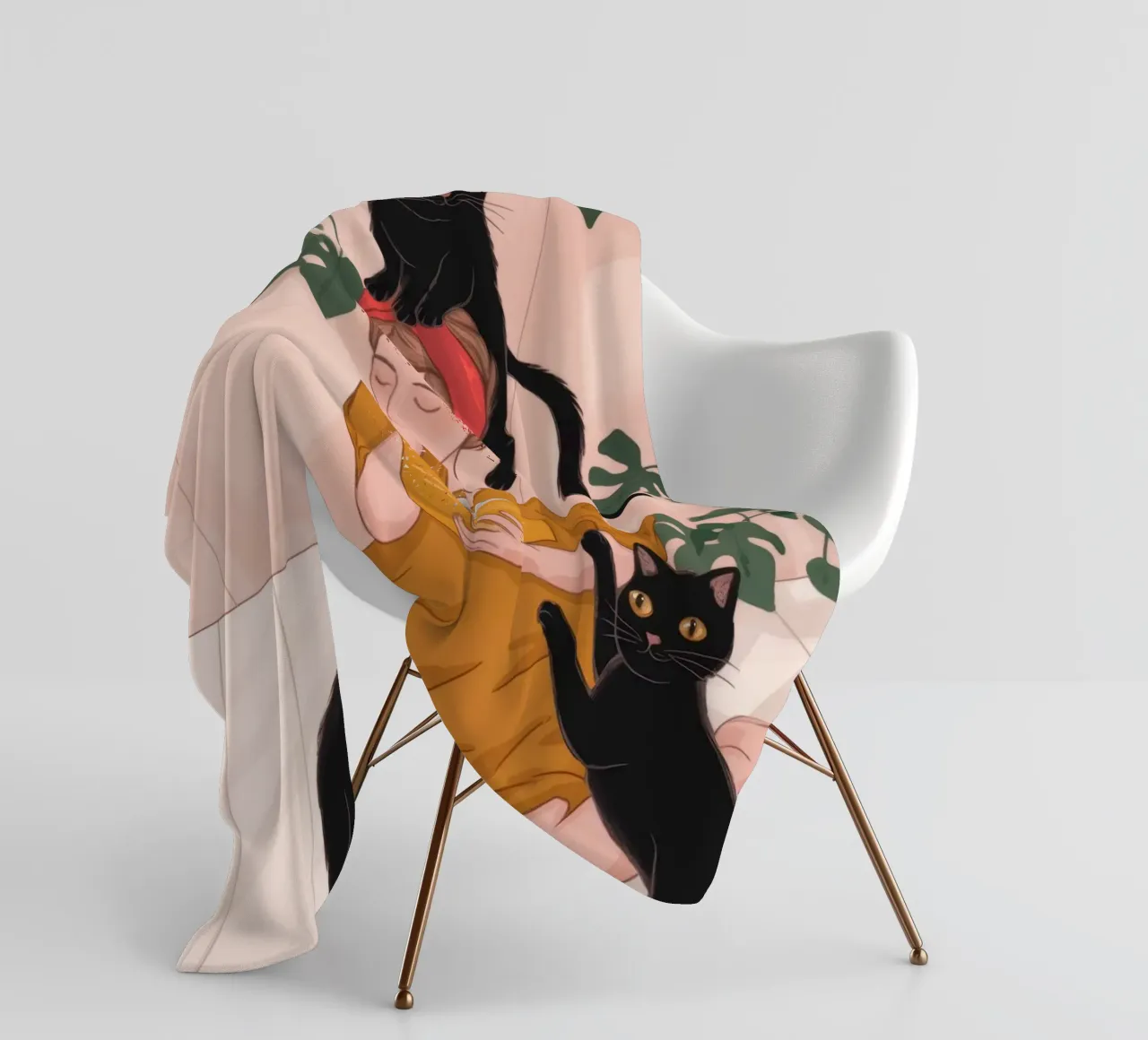 Feline Zuneigung Delight Fleecedecke von Veiled Canvas
