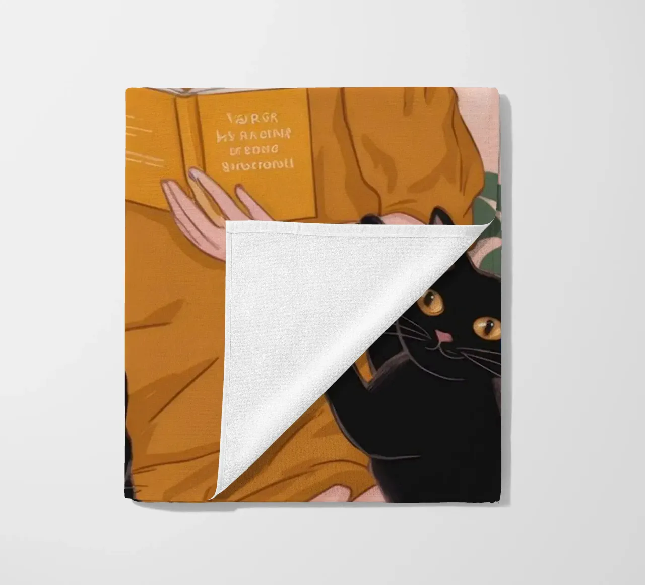 Feline Affection Delight beach towel by Veiled Canvas