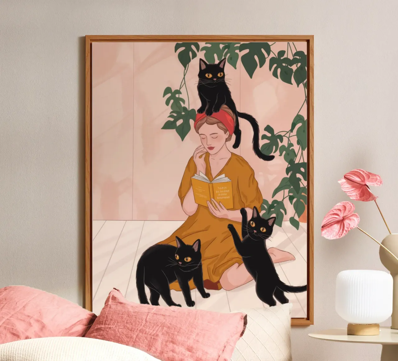 Feline Affection Delight alu-dibond by Veiled Canvas