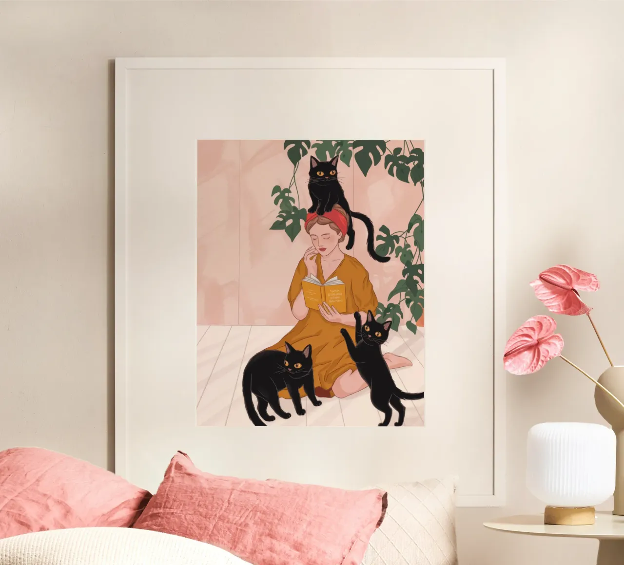 Feline Affection Delight poster by Veiled Canvas