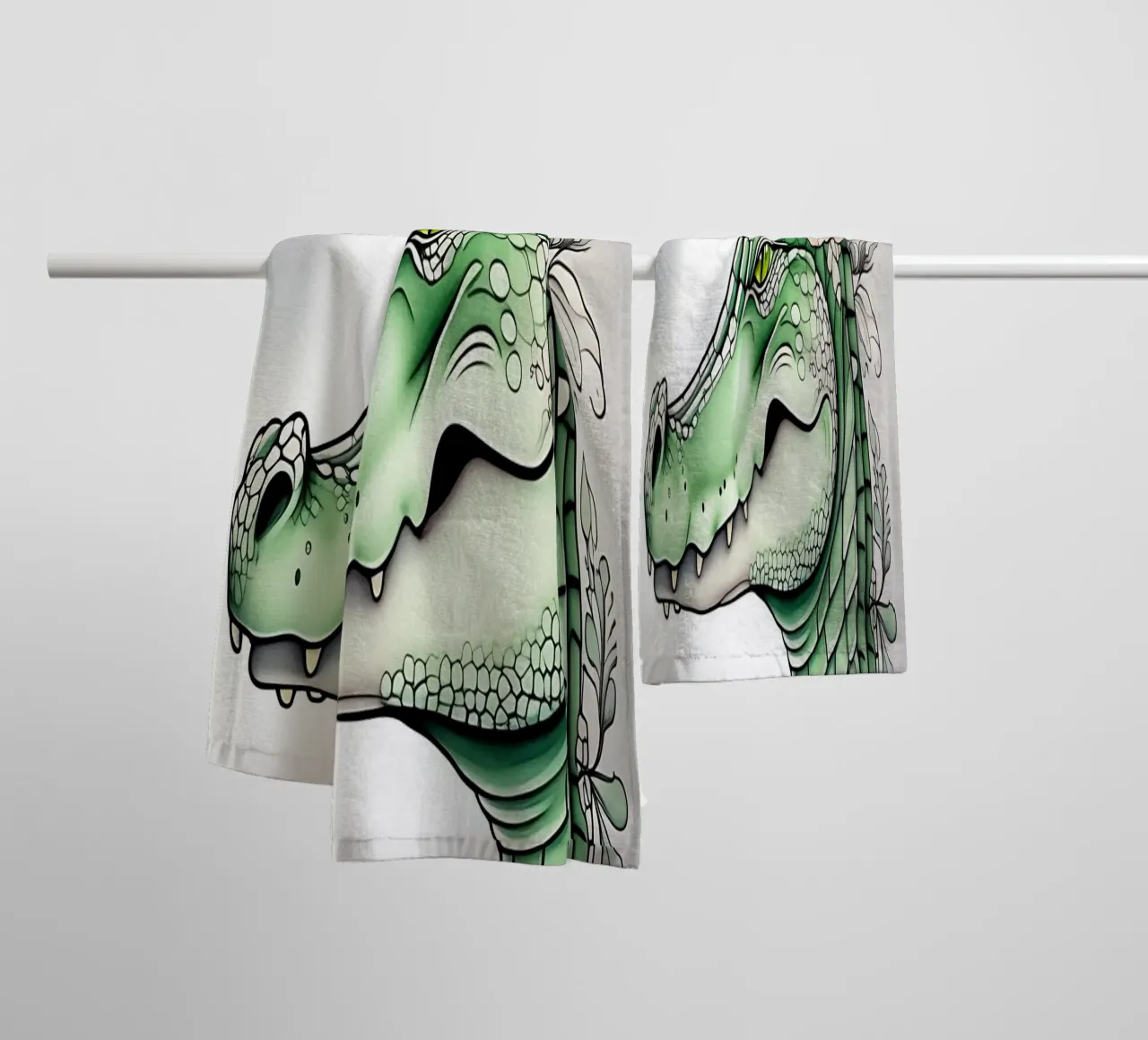 Stile_coccodrillo_B_1 asciugamano da bagno da Tierisch bunt by LK