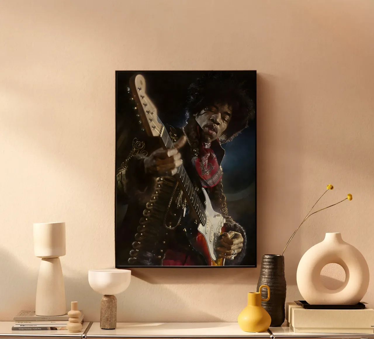 Jimi alu-dibond by Low poly art