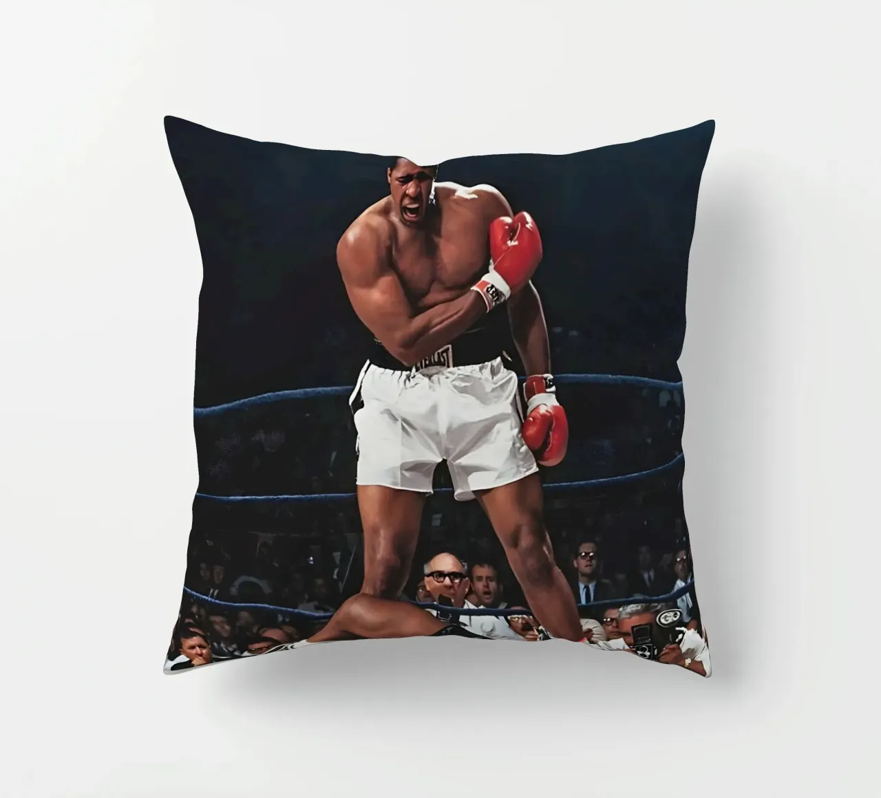 Ali Boxing Legend decorative cushion by Low poly art