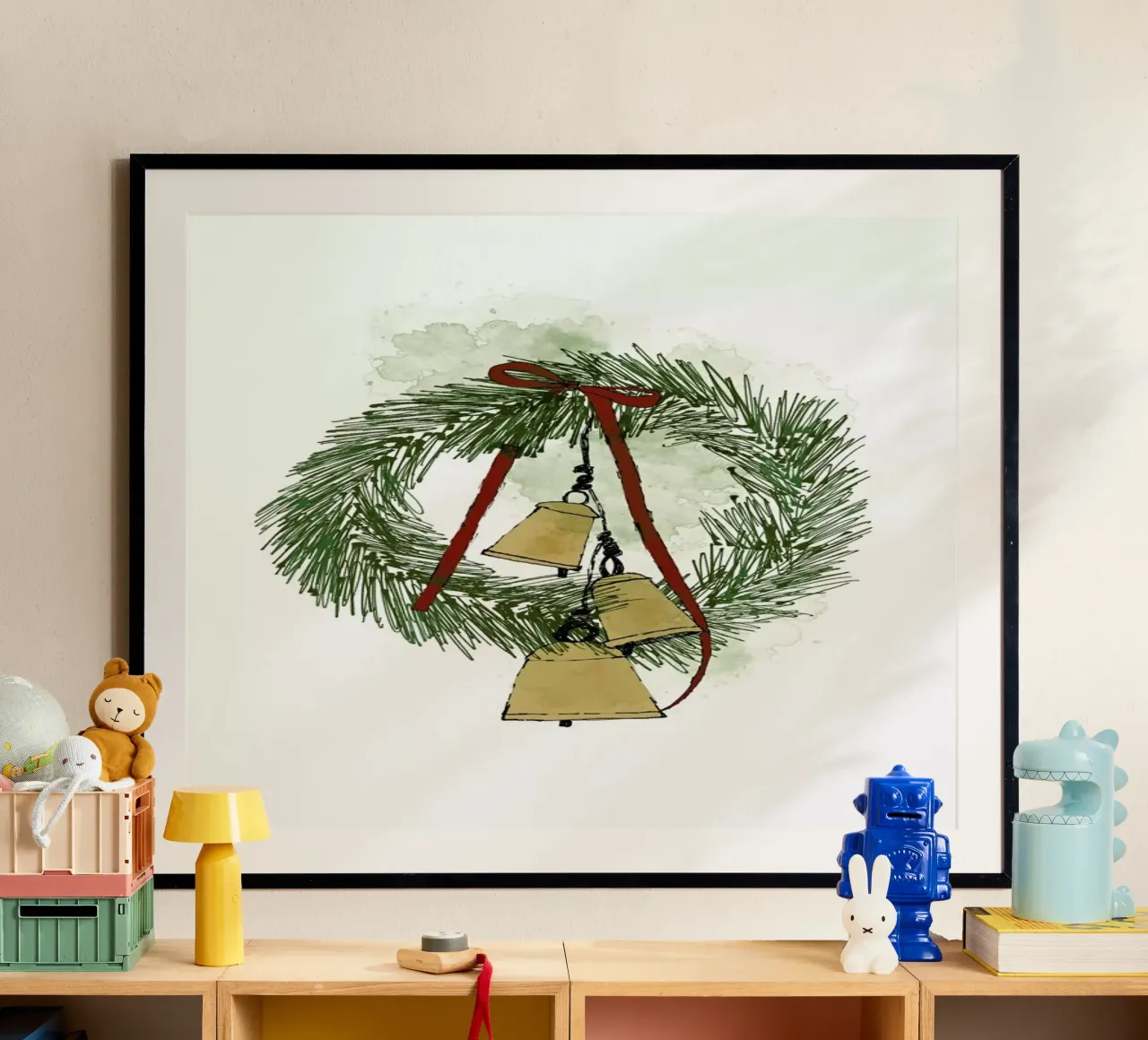 Jingle Bells poster con telaio in alluminio da Nathys_illustration