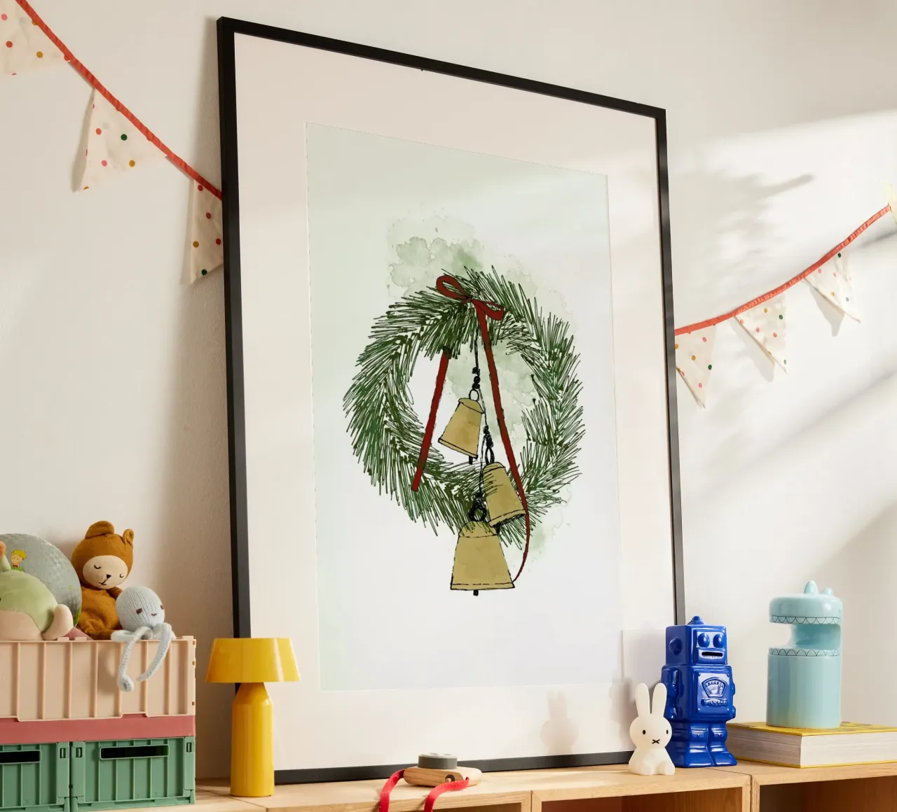 Jingle Bells poster con telaio in alluminio da Nathys_illustration
