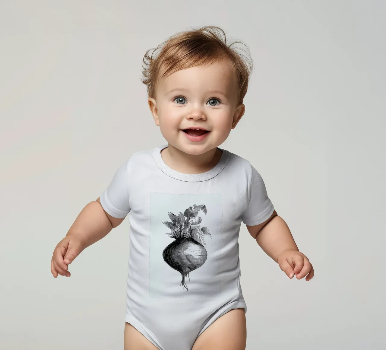Beetroot II body neonato maniche corte da Flora & Fauna