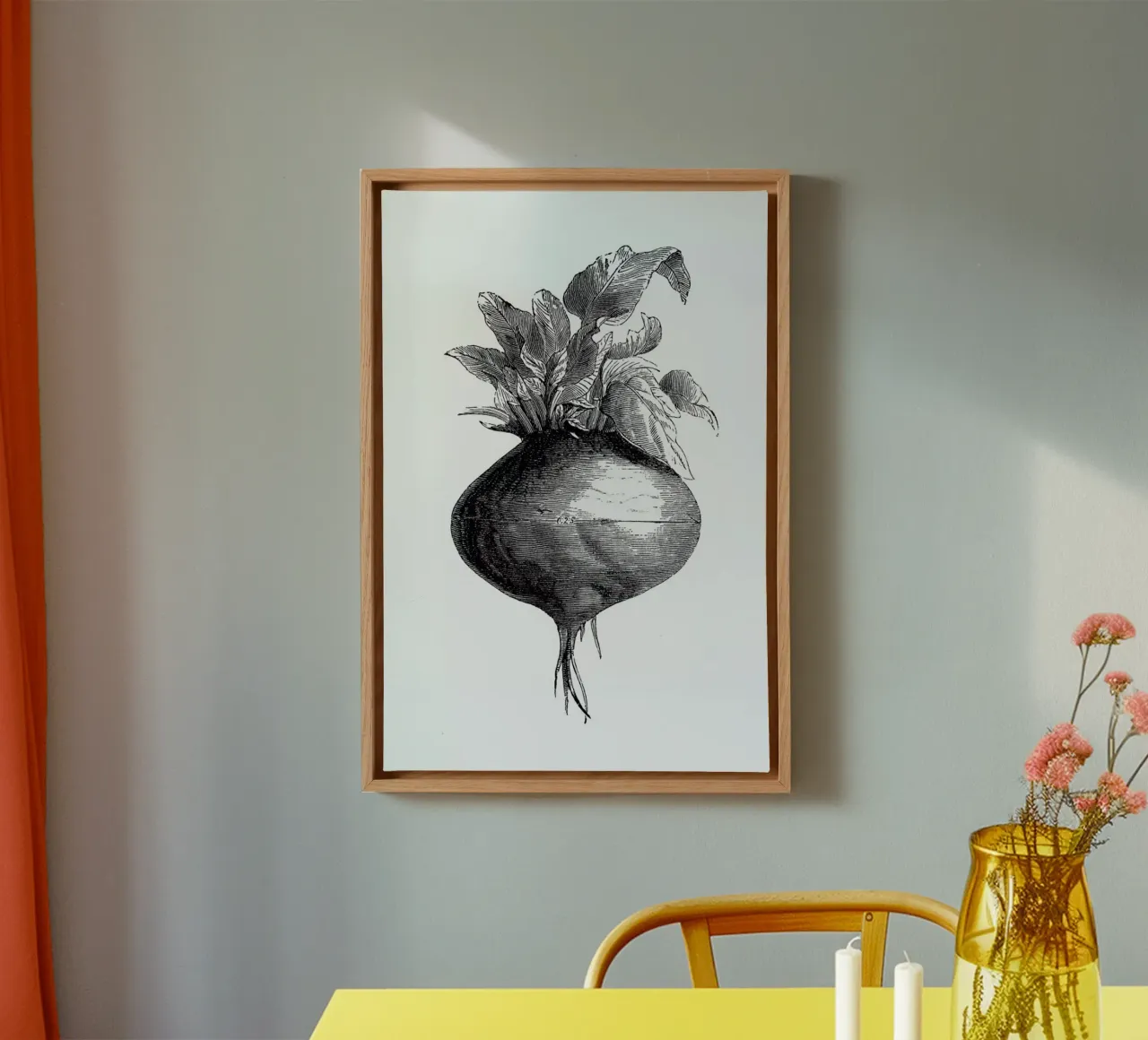 Beetroot II tela con Cornice a cassetta da Flora & Fauna