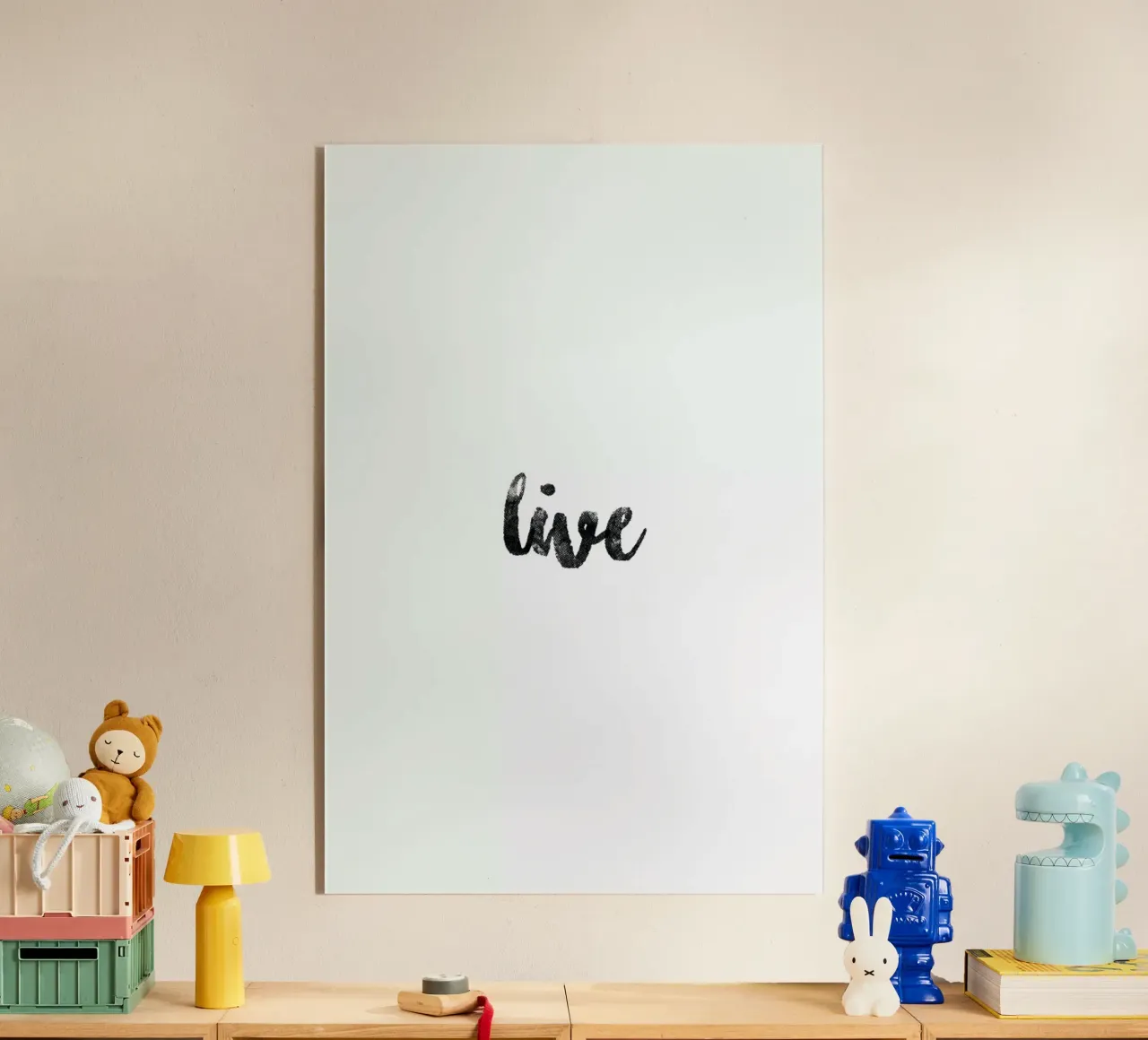 Live acrylic glass by typed