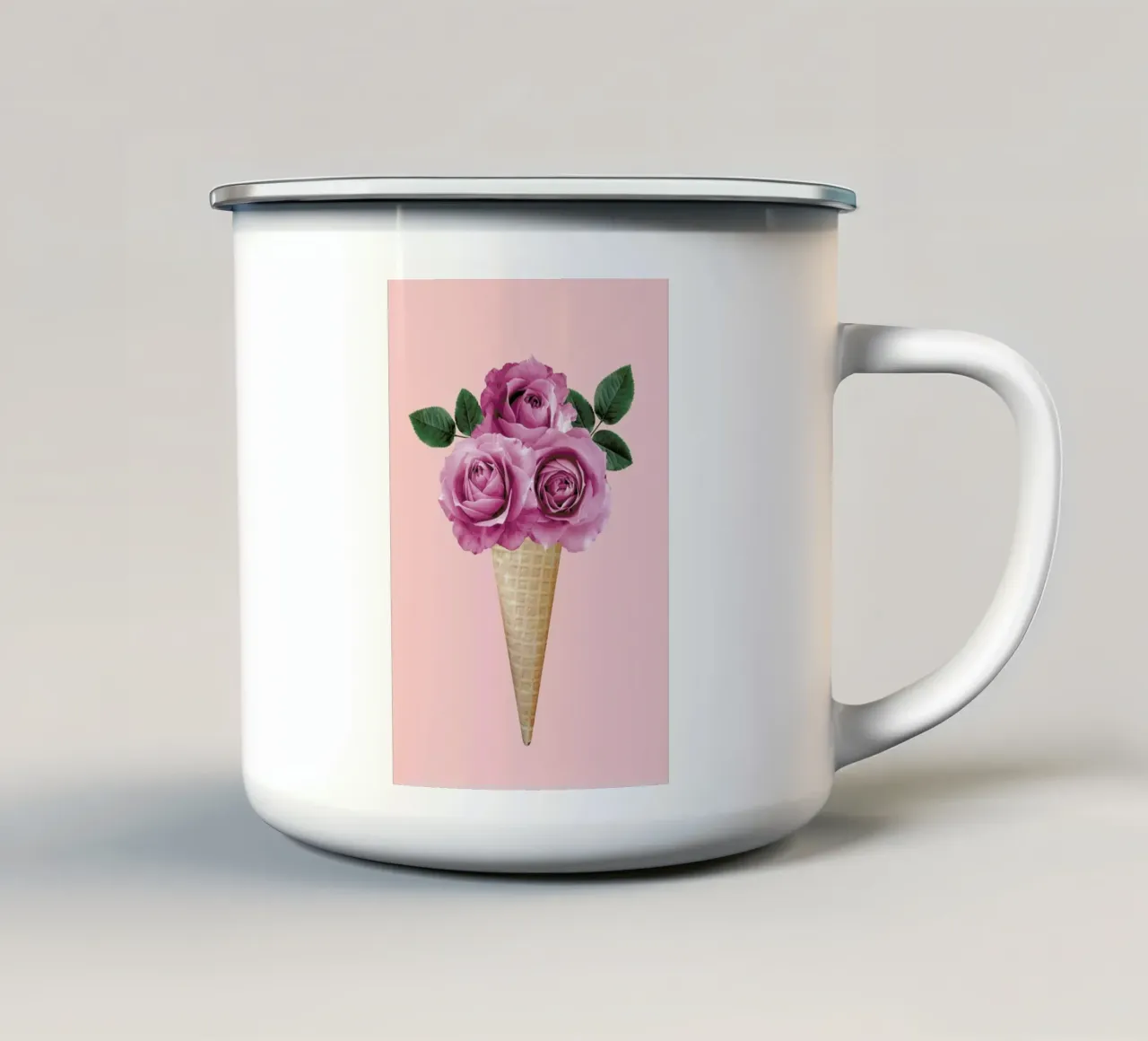 Floral Ice Cream tazza in smalto da cafelab
