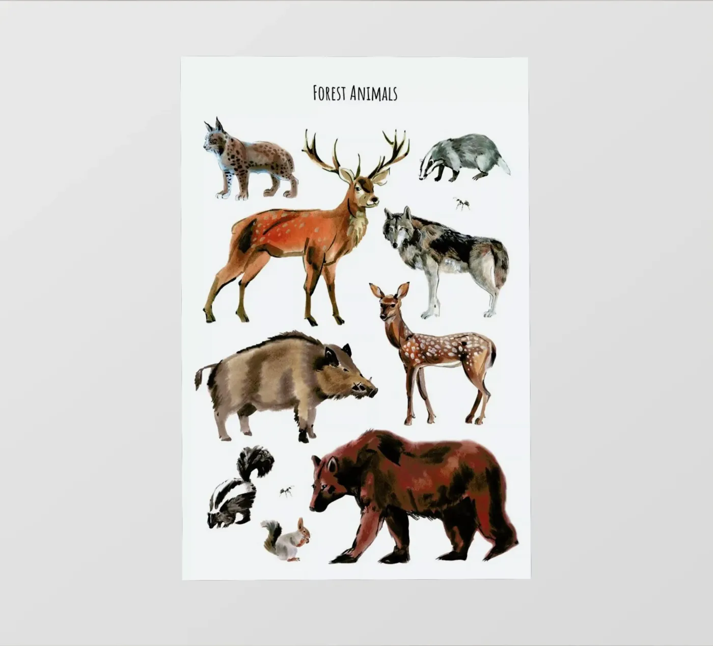 Forest Animals pellicola backlit da Little Flourishes