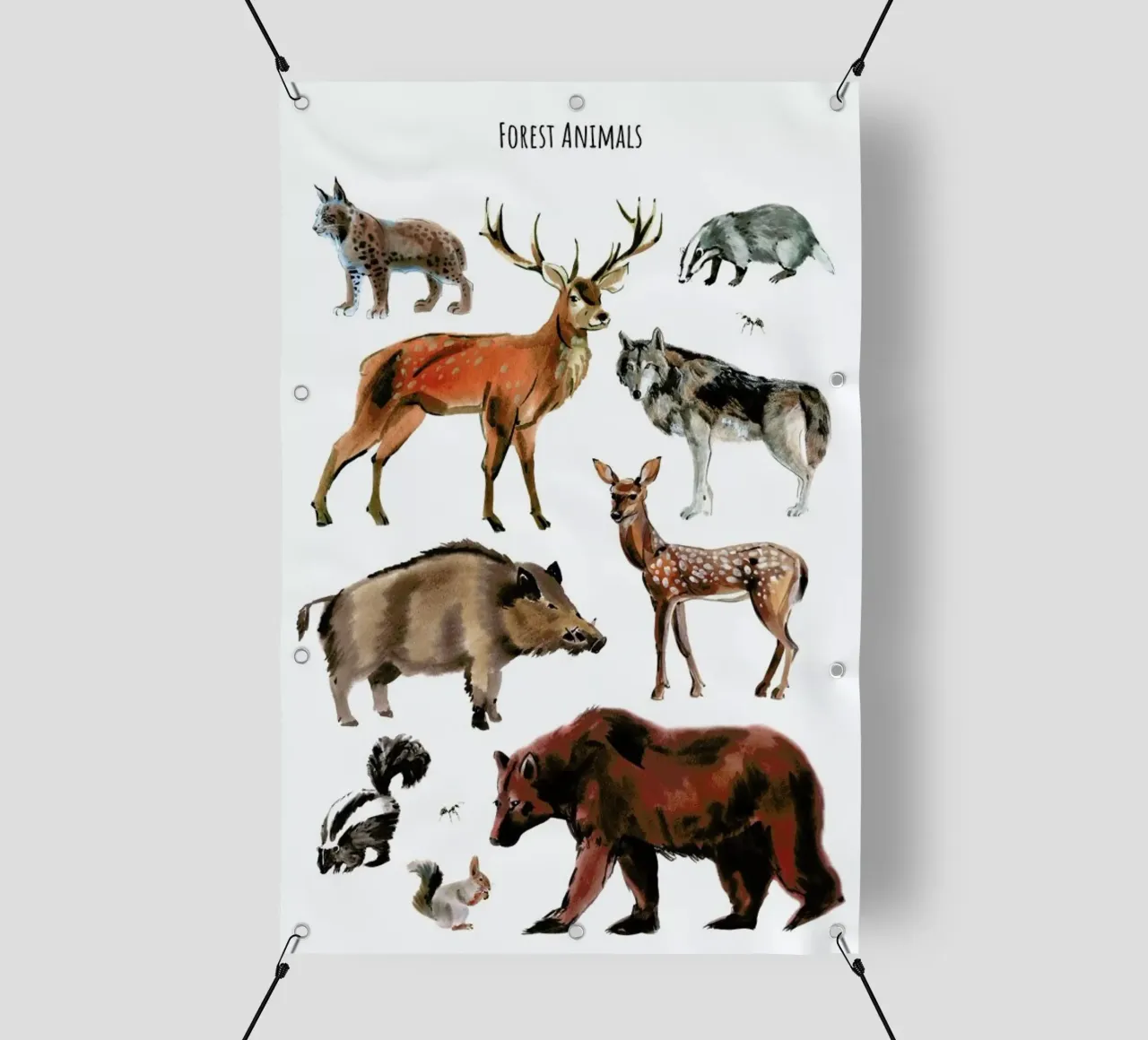 Forest Animals telo in pvc da Little Flourishes