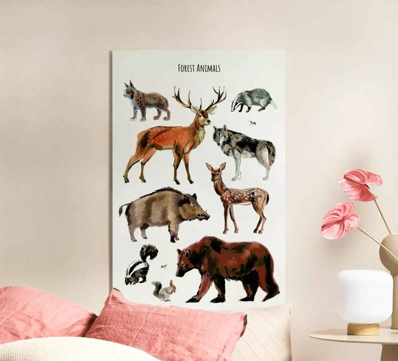 Forest Animals acrylic glass by Little Flourishes