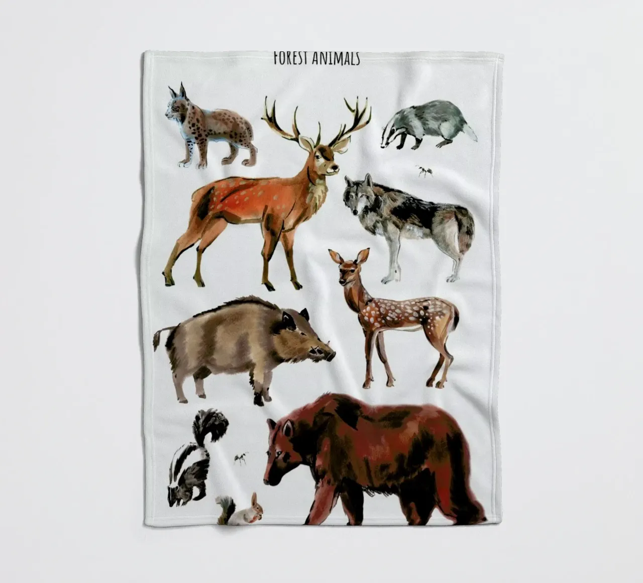 Forest Animals coperta in pile da Little Flourishes