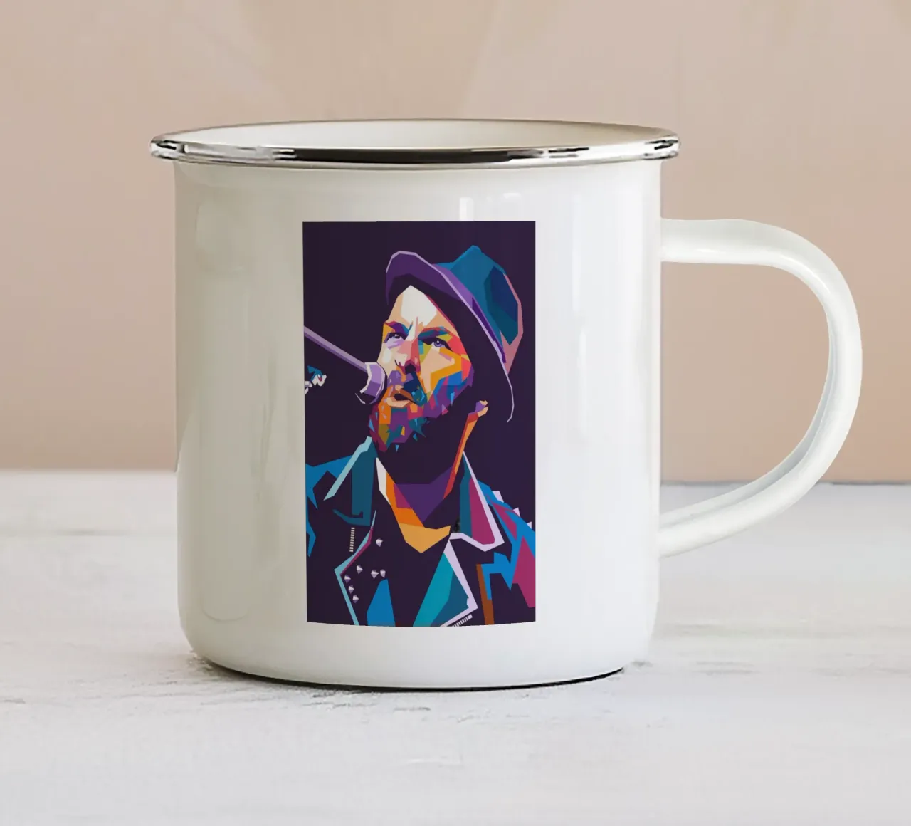 Tim Armstrong Rancid pop art tazza in smalto da Hantamrata