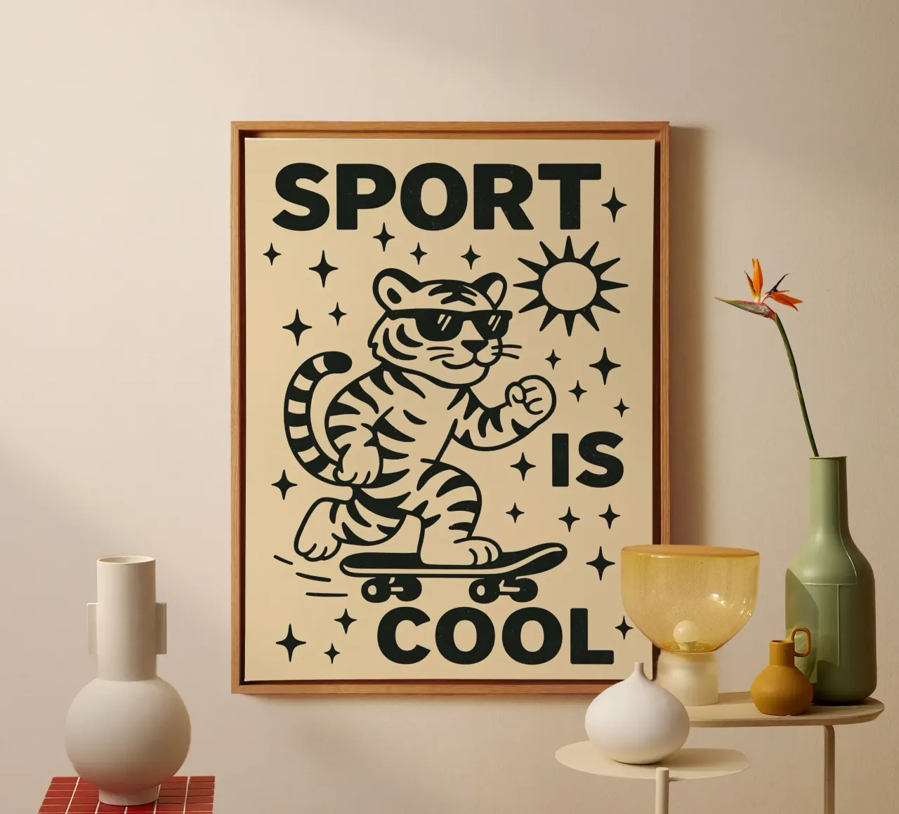 Vintage Vibes No 08 tela con Cornice a cassetta da treechild