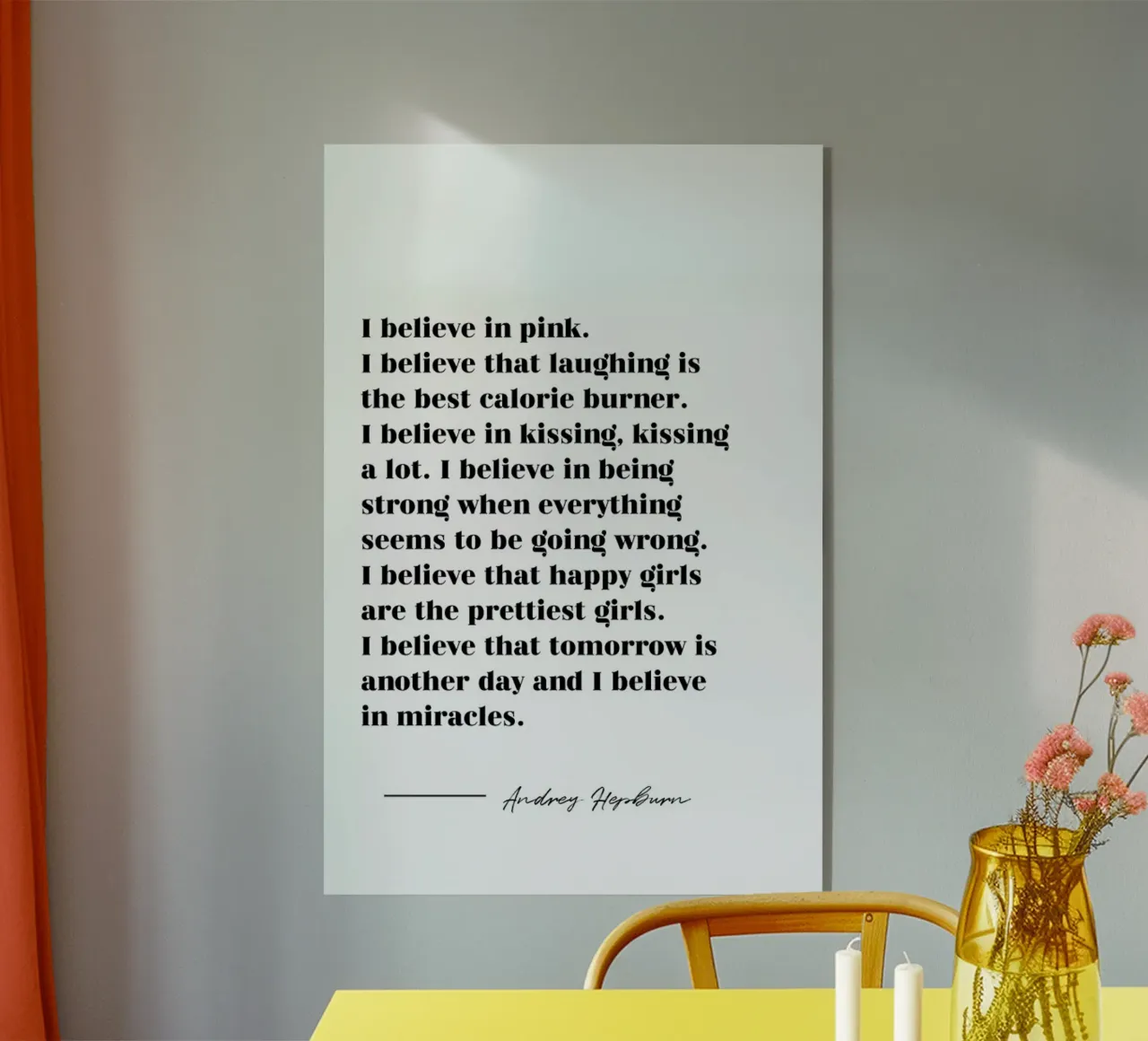 Believe in Miracles plexiglass da typed