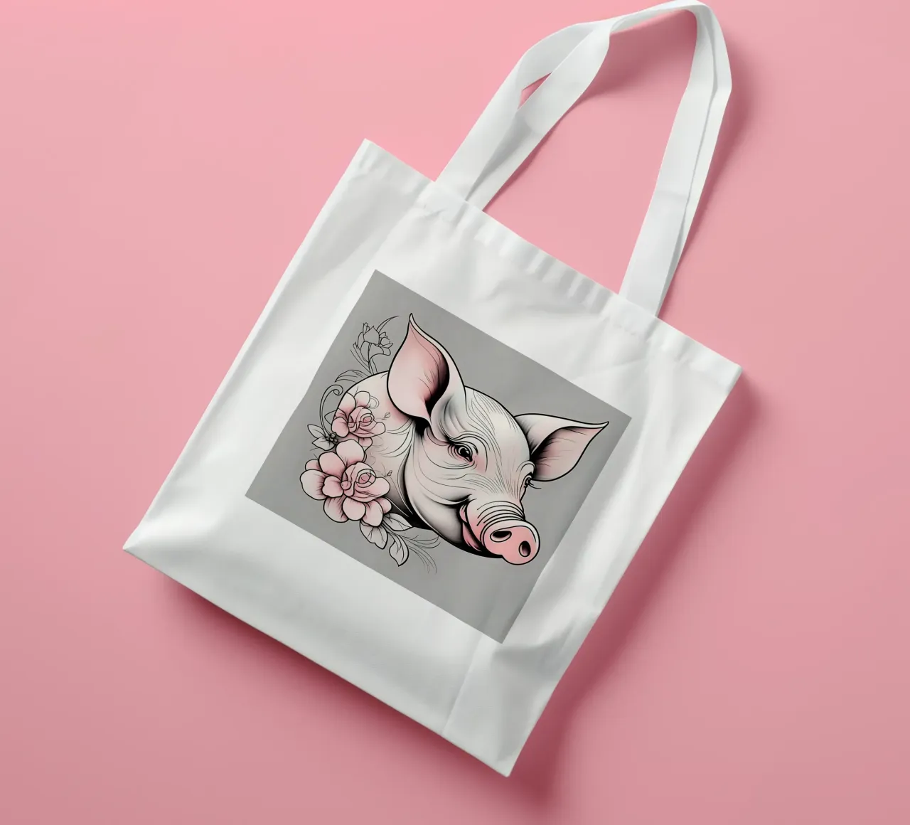 Stile_maiale_B_1 borsa in juta da Tierisch bunt by LK