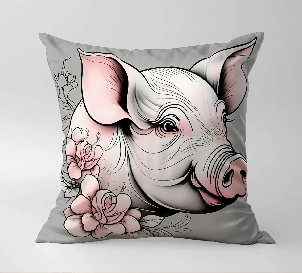 Stile_maiale_B_1 cuscino da Tierisch bunt by LK
