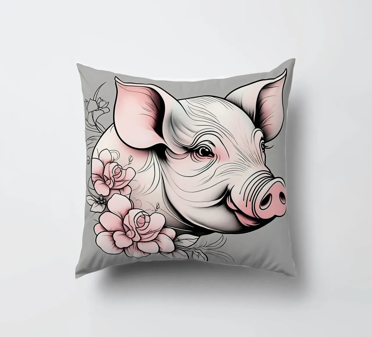 Stile_maiale_B_1 cuscino da Tierisch bunt by LK