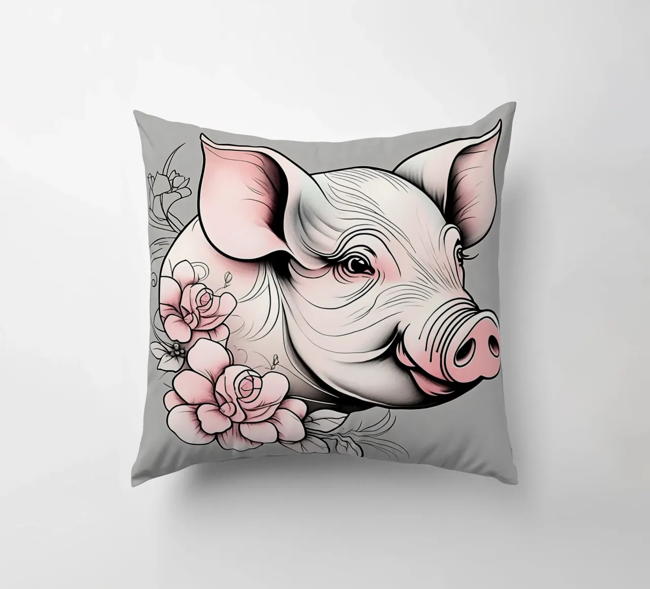 Stile_maiale_B_1 cuscino da Tierisch bunt by LK