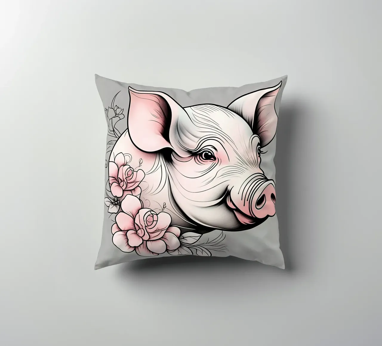 Stile_maiale_B_1 cuscino da Tierisch bunt by LK