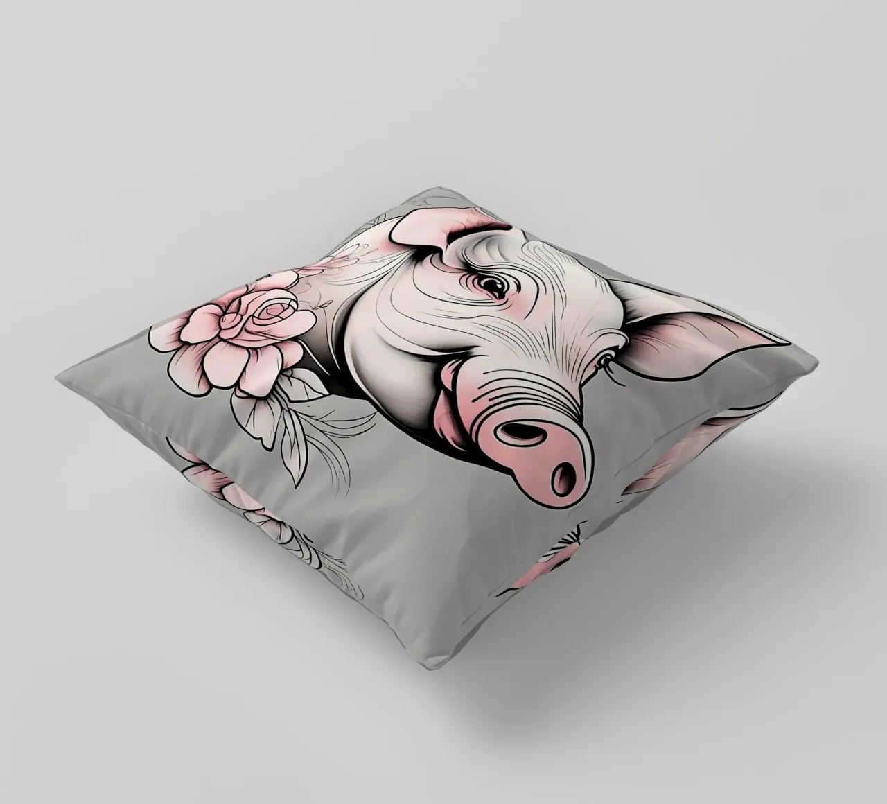 Stile_maiale_B_1 cuscino da Tierisch bunt by LK