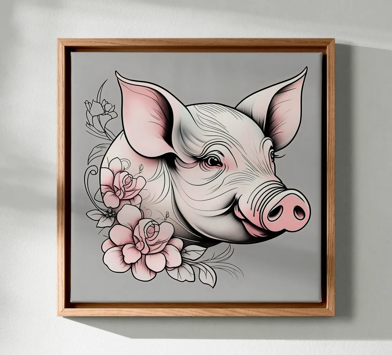 Pig_Style_B_1 canvas by Tierisch bunt by LK