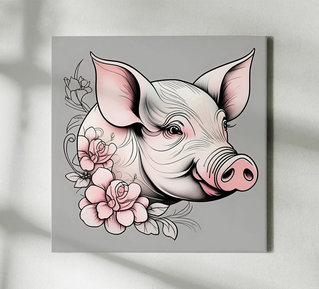 Pig_Style_B_1 canvas by Tierisch bunt by LK