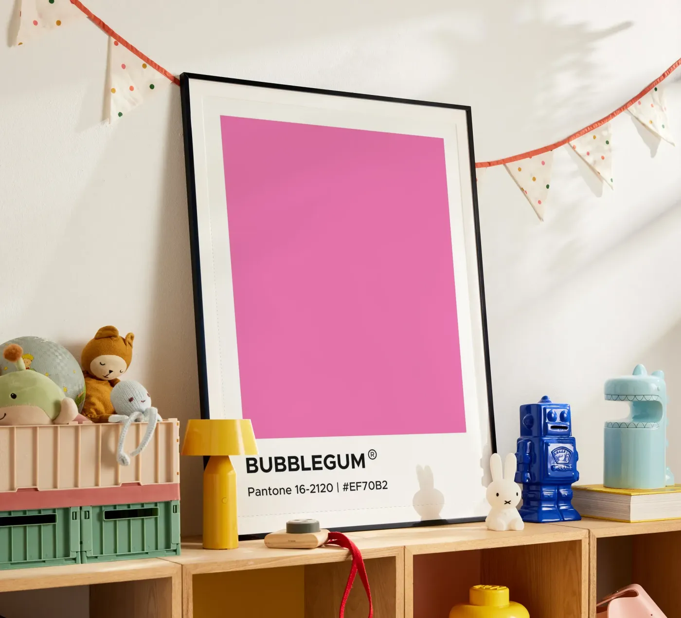 Bubblegum Pantone poster van Paigaam Studio