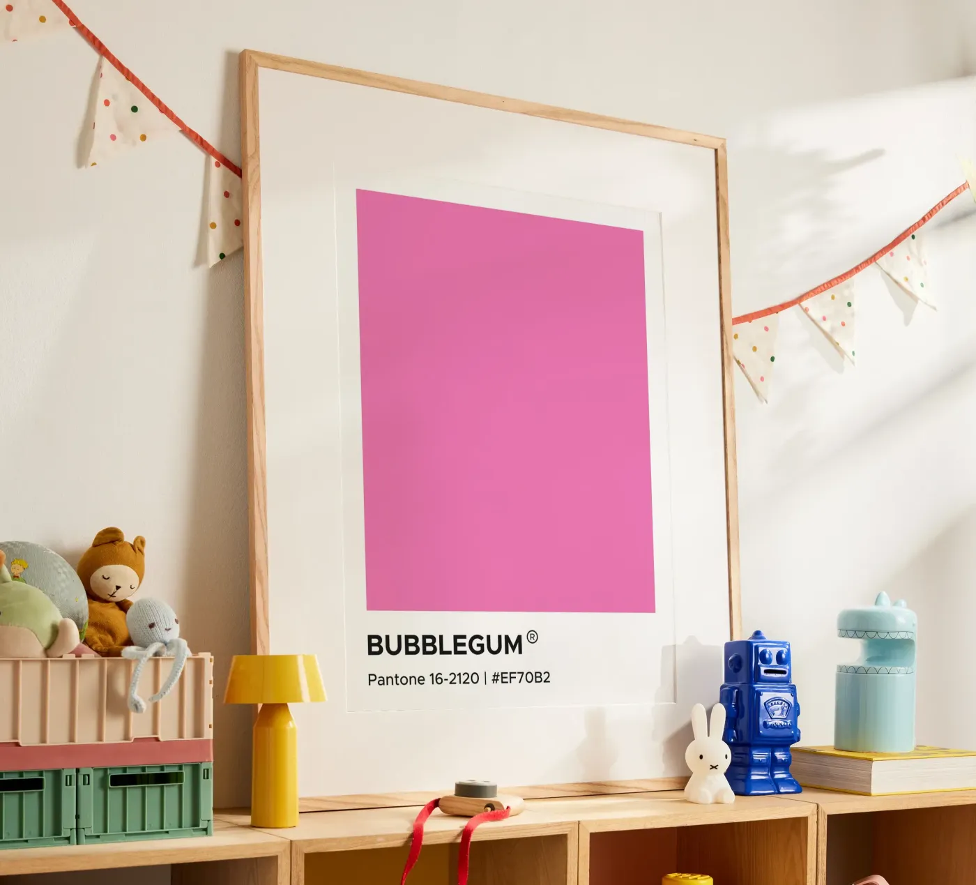 Bubblegum Pantone poster van Paigaam Studio